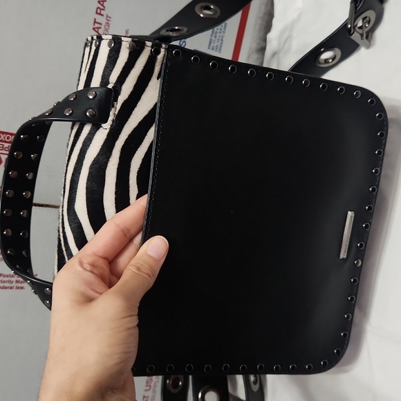 RARE❗️Rebecca Minkoff Calfskin & Leather Zebra Print Crossbody Purse Bag Handbag - Picture 6 of 17